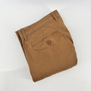 Halsey 44 Mens Chino Pants Tobacco Brown Slim Straight Cotton Twill Trousers 33